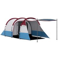 outsunny tienda de campana para 2-3 personas 2 habitaciones y bolsa de transporte impermeable 420x200x150 cm   aosom espana