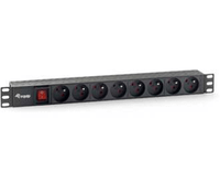 regleta alimentacion rack 19 1u 8 tomas con interruptor