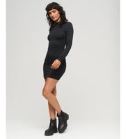 superdry para mujer w8011536a minivestido cuello perkins negro xl casual modal manga larga
