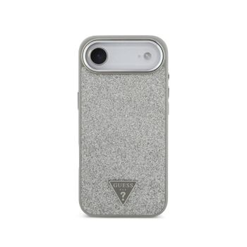 Guess Funda Para Iphone Air – Carcasa De Polipiel Plata Con Purpurina Y Magsafe, Diseño Elegante Y Ajuste Preciso