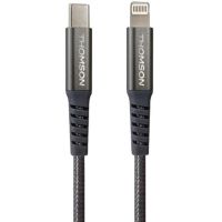 cable thomson usb-c a lightning 15 m nylon trenzado gris carga rapida 5a