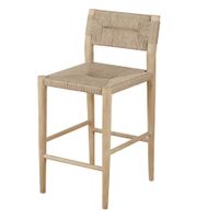 taburete de bar en madera de mango y cuerda de sisal 65 cm