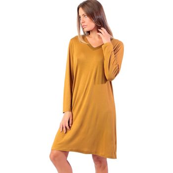 Admas Vestido Camisón de manga larga Lisos para mujer