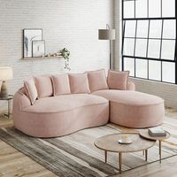 sofa modular l sin marco tipo cloud comodo en felpa con asiento profundo extra grande con cojines rosa