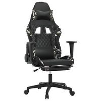 silla gaming masaje  silla de oficina  silla gamer ergonomica reposapies cuero sintetico negro camuflaje