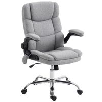 homcom silla de oficina masajeadora a 4 puntos con calefaccion y reposabrazos plegables gris