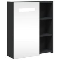 mueble de bano con espejo y luz led negro 45x13x52 cm vidaxl