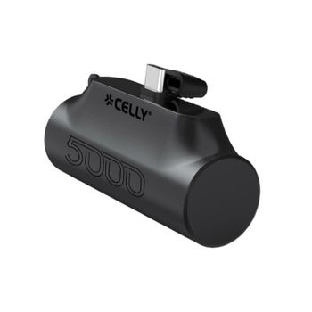 Power Bank Celly 5000 BK Compacta USB-C 5000 mAh Negro