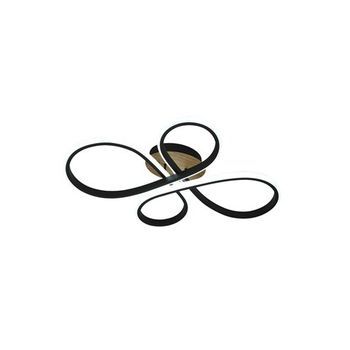 Plafón Led 88w 9680lm 3000-6500k 60cm Negro/madera Regulable Serie Bandeira