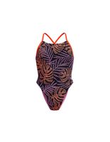 banador speedo allover digital tie back mujer leaf spring - anthracita