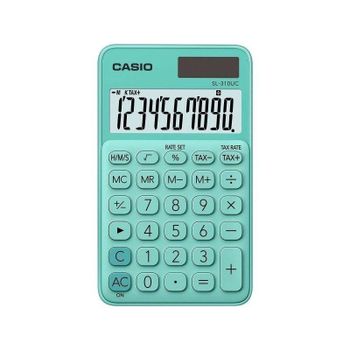 Calculadora de bolsillo Casio SL-310UC-GN 10 dígitos solar y batería verde