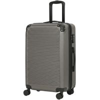 homcom maleta rigida 66 cm expandible abs con 4 ruedas spinner asa superior y lateral cerradura tsa gris oscuro