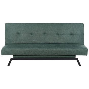 Sofá Cama Moderno Tapizado En Tela Acolchado 3 Plazas Verde Leeds