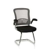silla visitante  silla de confidente flyer pro v tejido de malla negro  gris hjh office