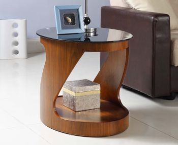 Corsair Walnut Oval Side Table