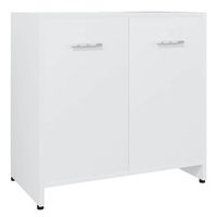 armario de bano madera contrachapada blanco 60x33x61 cm vidaxl
