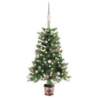arbol de navidad artificial con luces y bolas verde 65 cm vidaxl