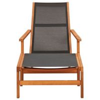 silla de jardin  silla de exterior  sillon con reposapies madera de eucalipto y textilene
