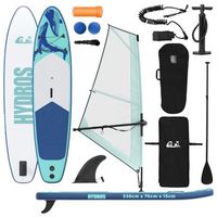 tabla sup inflable con vela hydros 330 x 76 x 15 cm tuquesa vidaxl