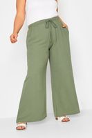 yours pantalones caqui anchos de sarga mujer curvy y tallas grandes yours