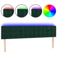 cabecero cama  panel de cabecera con led de terciopelo gris oscuro 160x5x7888 cm