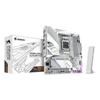 Placa Base Gigabyte X870M AORUS ELITE WIFI7 AMD X870 AM5 DDR5 Micro ATX WiFi 7 USB4 2.5GbE RGB
