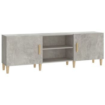 Mueble Tv | Mueble De Salón | Armario Tv Madera Contrachapada Gris Hormigón 150x30x50 Cm