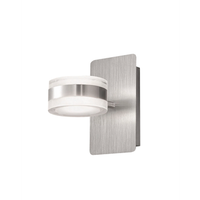 dunk - lampara de pared redonda fabas luce de 2 luces - aplique led regulable de 16 w - aluminio cepillado