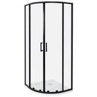 cabina de ducha vidrio templado puerta doble corredera negro 80 x 80 x 185 cm jukatan