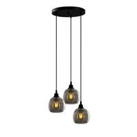 lampara de techo smoked-031 humo metal vidrio 40x40x114 cm