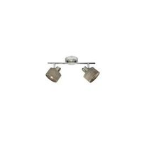 regleta nando 2xe14 cromo-niquelmadera gris focos orientables 16x365x10 cm