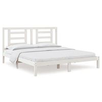 cama matrimonial  cama para adultos  estructura de cama madera maciza super king blanca 180x200 cm