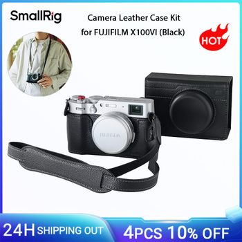 SmallRig X100VI Media funda, kit de Funda de cuero para cámara para FUJIFILM X100VI con correa para el hombro, botón de liberación del obturador de zapata 5622