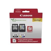 pack canon pg-510cl-511 cartuchos tinta negro y color con papel fotografico