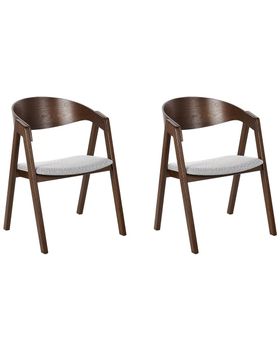 Conjunto de 2 sillas de comedor  madera gris claro