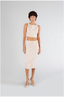 falda lapiz de tejido elastico sand 40