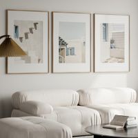 set de 3 cuadros 161 marco premium chapado en roble 50x70 cm