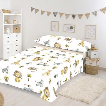 Juego De Sábanas Infantil 3 Piezas De 100% Algodón Cama 105 Cool Kids Serengeti