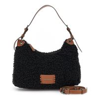 bolso de hombro de tejido rizado black