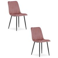 set de 2 silla de comedor tela de terciopelo valora jewa asiento de terciopelo rosa