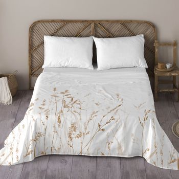 Naturals - Juego De Sábanas Estampadas 4 Piezas Cama 180 - Algodón  Incluye Sábana Encimera + 2 Fundas De Almohada + 1 Sábana Bajera - Rust