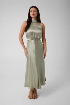 Vestido Largo Con Cuello Halter