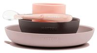 nattou set vajilla de silicona eggplantpink 4 uds