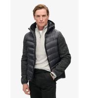 superdry para hombre m5012042a chaqueta hibrida de punto con capucha storm gris xxl casual poliester reciclado sostenible