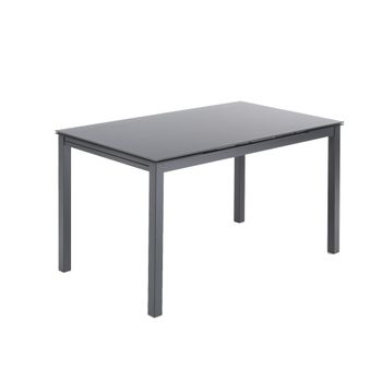 Mesa extensible de cristal templado gris cm. Al.75xl.140xp.80