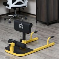 3-en-1 profundo sissy squat homcom acero eva 50x97x565 cm amarillo