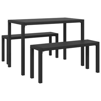 Conjunto De Comedor De Jardín 3 Piezas | Mueble De Jardín Antracita Acero