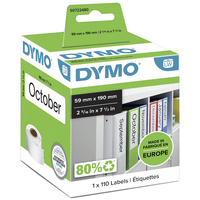 dymo etiqueta lw lomo archivadores 1 rollo etiquetas 110 papel blanco