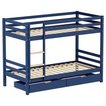 Litera Infantil 190x90cm Azul Oscuro Con Cajones Ambre