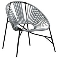 silla de jardin con forma de huevo ratan sintetico negro y gris cfw328866